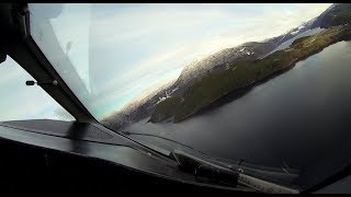 Widerøe Dash 8100 landing at Sandane Norway [upl. by Rist851]