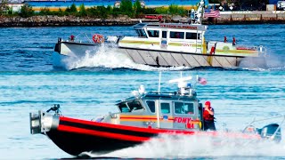 FDNY FIREBOATS RACE TO BOAT SINKING in Hells Gate  Manhattan 1046 Box 1190 [upl. by Natanhoj]