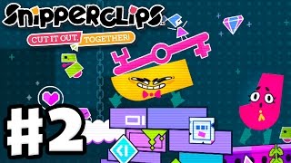 Snipperclips  Gameplay Walkthrough Part 2  Retro Reboot Cut It Out Together Nintendo Switch [upl. by Kary]