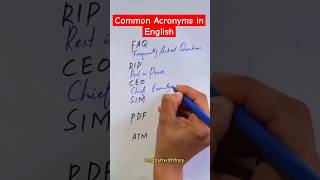 Common Acronyms in English english learnenglish trending ytshorts [upl. by Elyc]