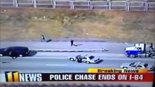 CRAZY Police Tackle Outruns other cops and takes suspect out [upl. by Eniamrehc838]