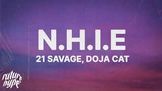 21 Savage  nhie Lyrics ft Doja Cat [upl. by Benedic]