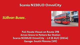 FRV  298 to Potters Bar Station  Scania N230UD OmniCity  DS54 LX10 AUC [upl. by Regdor]