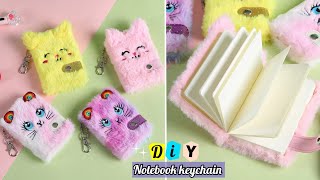 Cute cartoon notebook keychain  How to make cute notebook keychain at home [upl. by Donn224]