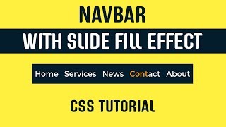 Navbar With Slide Fill Link Hover Effect CSS  Navbar Link Hover Effect CSS  CSS Tutorial [upl. by Moss]