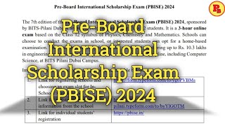 PreBoard International Scholarship Exam PBISE 2024 [upl. by Logan246]