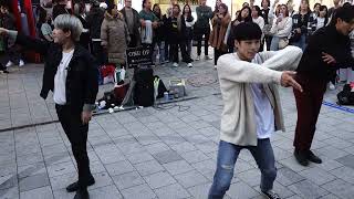 231018 kpop cover dance team ONE OF  뱅뱅뱅 BANG BANG BANG BIG BANG Hongdae busking [upl. by Ahsimik]