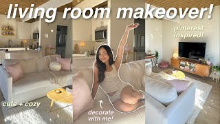 LIVING ROOM MAKEOVER ✨ decorating cleaning etc aesthetic amp cozy [upl. by Nek]