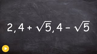 Finding the polynomial with irrational zeros [upl. by Silra48]