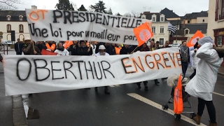 Oberthur  9e jour de grève 2e défilé en ville [upl. by Karub]