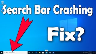 How To Fix Search Bar Crashing or Closing in Windows 10 [upl. by Valerian]