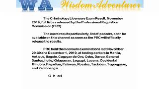 List of Passers Criminologist Board Exam Result November 2019 for update [upl. by Mathre]