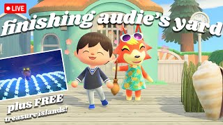 5 FREE treasure islands amp finishing audies yard in animal crossing new horizons [upl. by Lytsirk]