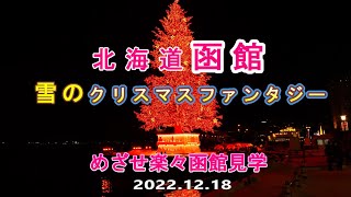 函館 雪のクリスマスファンタジー めざせ楽々函館見学 20221218 [upl. by Rabin]