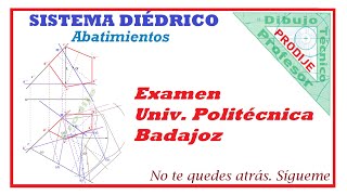 Diédrico Abatimientos EXAMEN UNIV 16 PENTÁGONO DADO EL CENTRO Y UNA RECTA DONDE ESTÁ UN LADO [upl. by Elleinod]