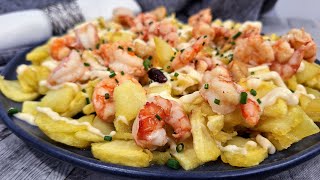 PATATAS ARRIERAS una receta andaluza con gambas al ajillo sencilla y deliciosa [upl. by Amehsyt]