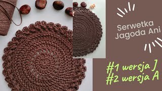 🐿️ Serwetka Jagoda Ani🐿️ ze sznurka na szydełku 2 wersje wykończenia coastet crochet full tutorial [upl. by Cahilly430]