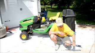 How To Replace The Blades on A John Deere LA Lawn Mower Tractor [upl. by Nalda270]