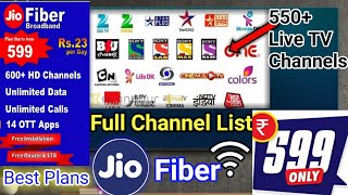 Jio Fiber Postpaid 599 Plan Detail  Jio TV All Channel List [upl. by Gipson]