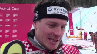 Ivica Kostelic interview amp podium after winning Wengen slalom [upl. by Gent]