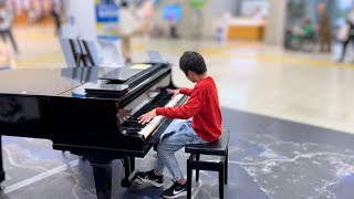 11YearOld Performs Chopins quotHeroicquot Polonaise Op 53 on an Airport Street Piano [upl. by Madaras]