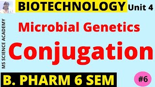 Microbial genetics ConjugationPharmaceutical BiotechnologyUnit 4 B Pharmacy 6 SemL06 [upl. by Kenwee702]