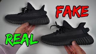 REAL VS FAKE ADIDAS YEEZY 350 V2 ONYX SNEAKER COMPARISON [upl. by Zed746]