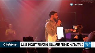 Jussie Smollett performs in LA after alleged hate attack [upl. by Adnilrev]