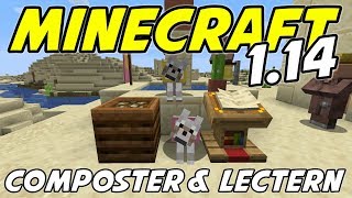 Minecraft 114  COMPOSTER LECTERN and DESERT VILLAGE  Minecraft 114 Snapshot Playthrough  Ep 4 [upl. by Francine]