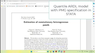 Estimating Quantile Panel ARDL model with Pool Mean Group PMG Specification in Stata [upl. by Daria]