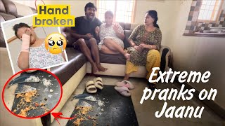 Extreme Pranks on Jaanu for 24 Hours 🤣 Semma tension aita  ramwithjaanu [upl. by Eneja]