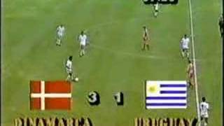 Denmark  Uruguay  World Cup 86  2nd half highlights [upl. by Aralk]