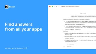 Notion AI Find answers from all your apps [upl. by Arielle]