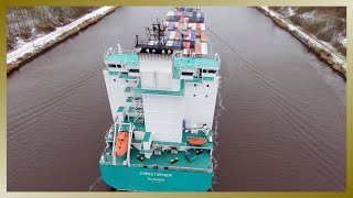 Containerschiff CHRISTOPHER im NordOstseeKanal  Shipspotting Februar 2021 [upl. by Pulcheria]