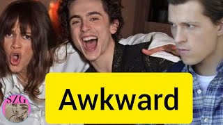 Zendaya amp Timothée Chalamet  Awkward shorts zendaya timothéechalamet tomholland [upl. by Ezmeralda198]