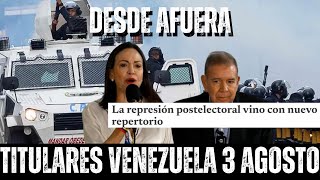 TITULARES VENEZUELA 3 AGOSTO MCM y EGU convocan a las calles este sábado recrudece la persecución [upl. by Naugan]