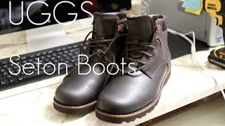 UGGsmakes boots for men  UGGs Wool Lined Seton Boots  Quick Look  Review [upl. by Colt]