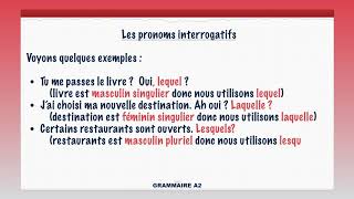 Les pronoms et adjectifs interrogatifs [upl. by Asilrahc544]