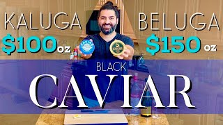 CAVIAR Tasting BELUGA amp KALUGA Black Sturgeon Caviar Price Explained [upl. by Ettenoj]