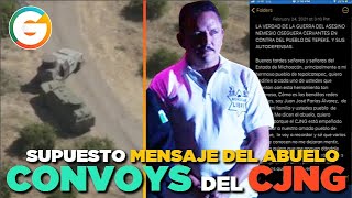 Así ingresó el convoy del Mencho  El supuesto mensaje de El Abuelo Michoacán [upl. by Rabush604]