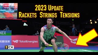 2023 Update  Mens Singles Badminton Rackets Strings amp Tensions  2023 World Badminton Championships [upl. by Amberly]