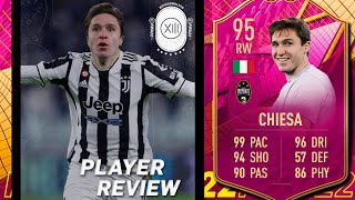 MUY BUEN RENDIMIENTO Y PRECIO BRUTAL ¿VALE LA PENA  FEDERICO CHIESA FUTTIES 95 REVIEW  FIFA 22 [upl. by Pellikka]