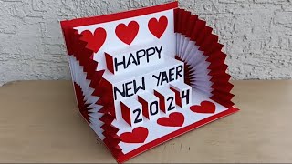 DIY  Happy New Year Card  Handmade New Year Card  New Year 2024 Greetings Card [upl. by Akinwahs]