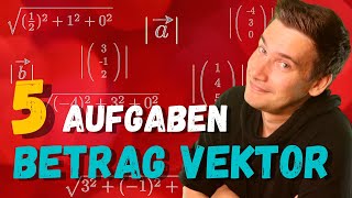 Berechne die BETRÄGE der Vektoren  5 Aufgaben  HOW TO MATHE ABI 2024 Vektorrechnung [upl. by Kaitlin]