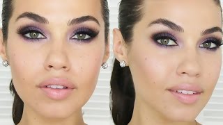 TUTORIAL  Purple Smokey Eye Makeup  Eman [upl. by Dilahk155]