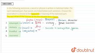 In the following sentences a word or phrase is written in italicised letter For each italicise [upl. by Vaules]