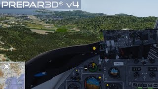 P3Dv42 Learjet 25D  LFMD Cannes Landing Circletoland 17 [upl. by Eiboh]