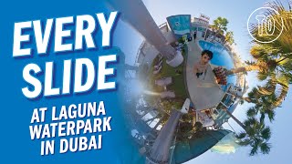 Laguna Waterpark Dubai EVERY WATER SLIDE POV [upl. by Prebo372]