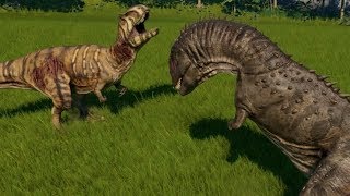 Jurassic World Evolution  Majungasaurus vs Metriacanthosaurus 1080p 60FPS [upl. by Seidler]