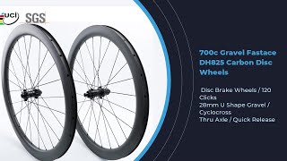 Best 700c Gravel  Cyclocross Fastace DH825 Carbon Disc Wheels Factory Price [upl. by Nyllewell]